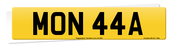 Registration number MON 44A